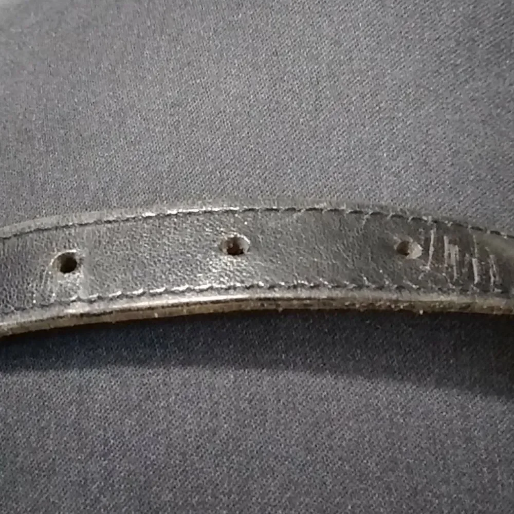 Vintage Metal & Leather Women Black Belt Cowboy